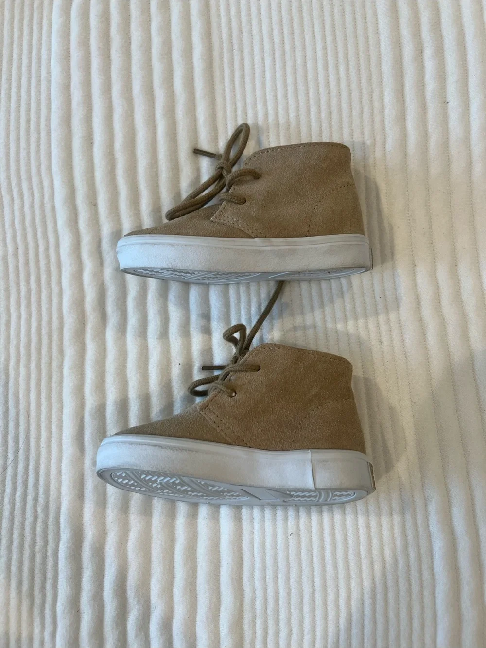 Janie and Jake Suede High-Top Sneakers in Tan - Size 5